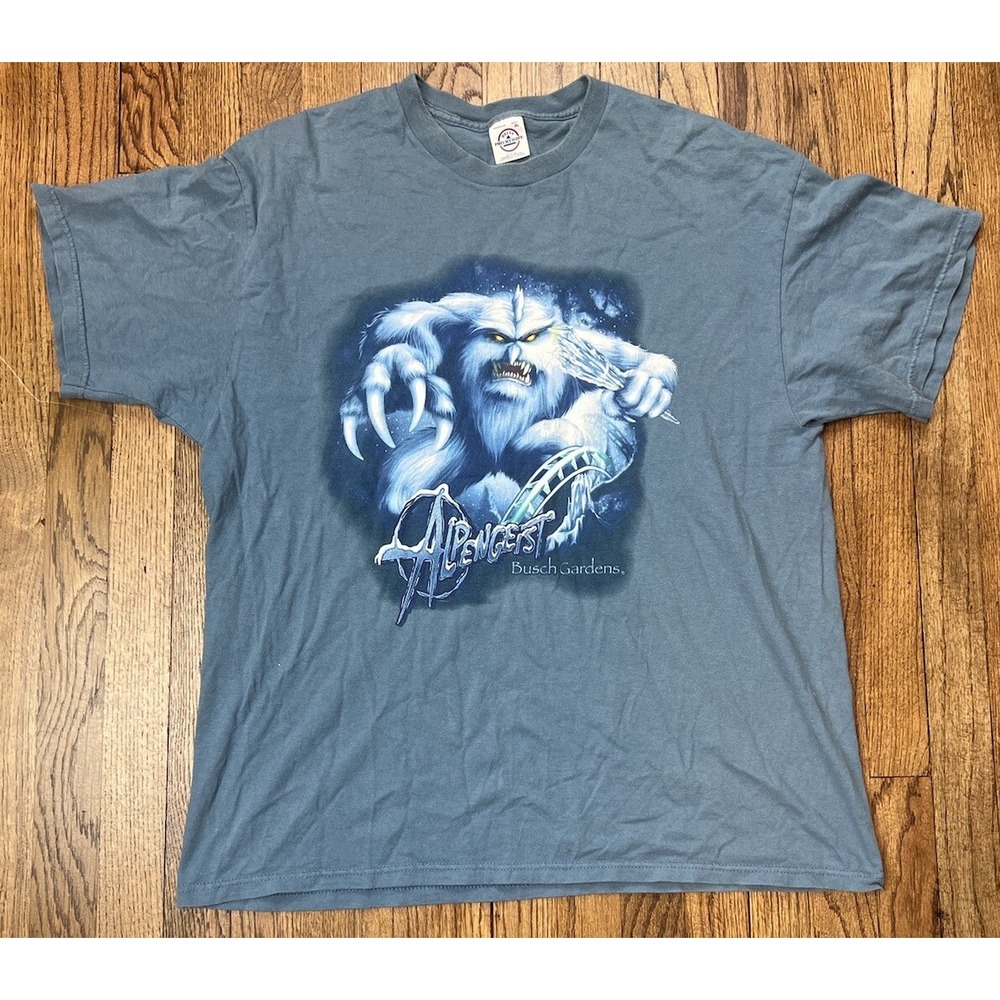 Vintage Alpengeist Busch Gardens Stone Cold Terror Rollercoaster Ride Shirt XL